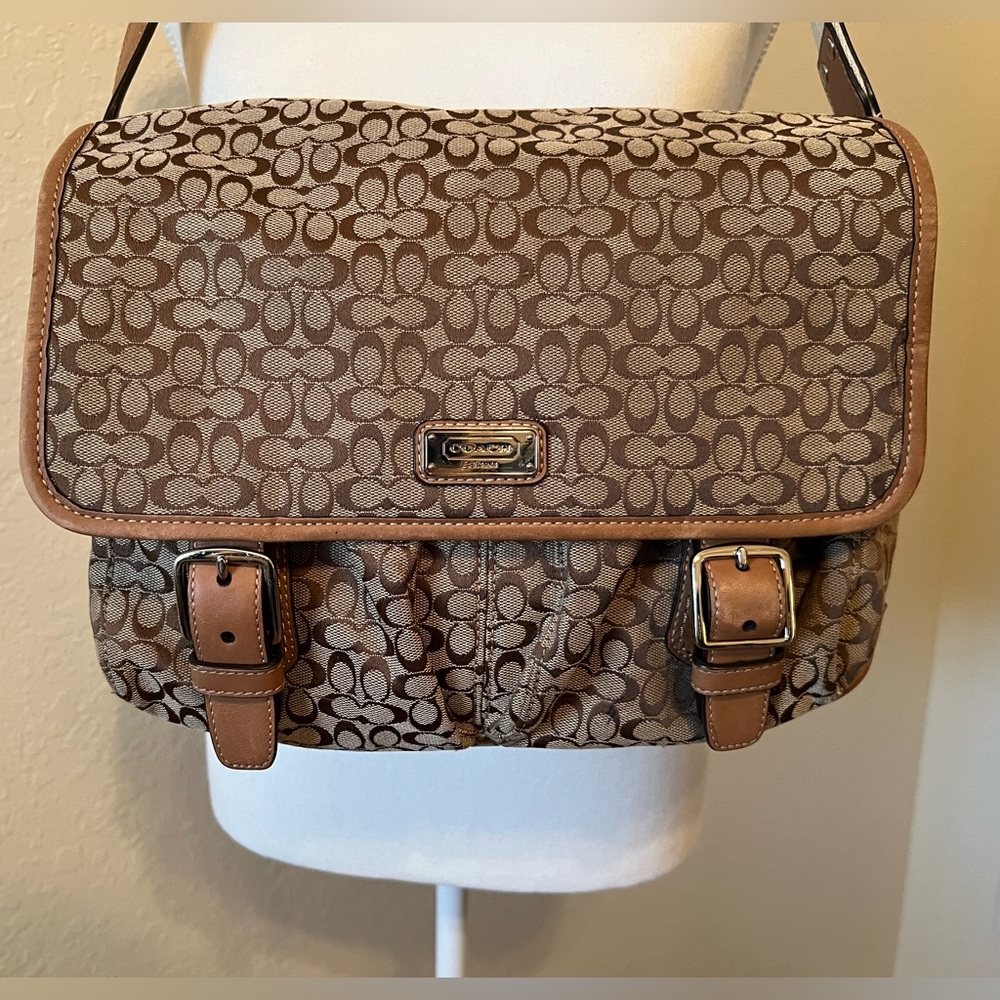 Coach Brown Signature Canvas Messenger Bag